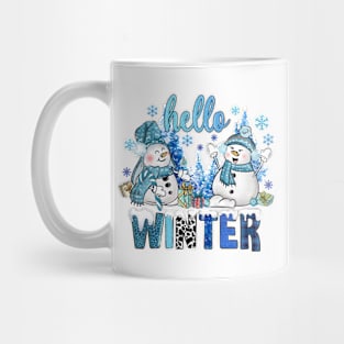 Hello Winter Snowmen Mug